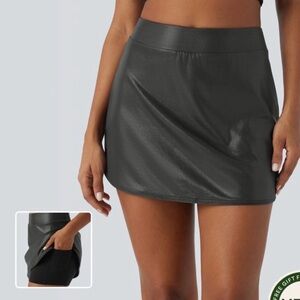 Halara SoftlyZero™ Faux Leather High Waisted 2-in-1 skirt